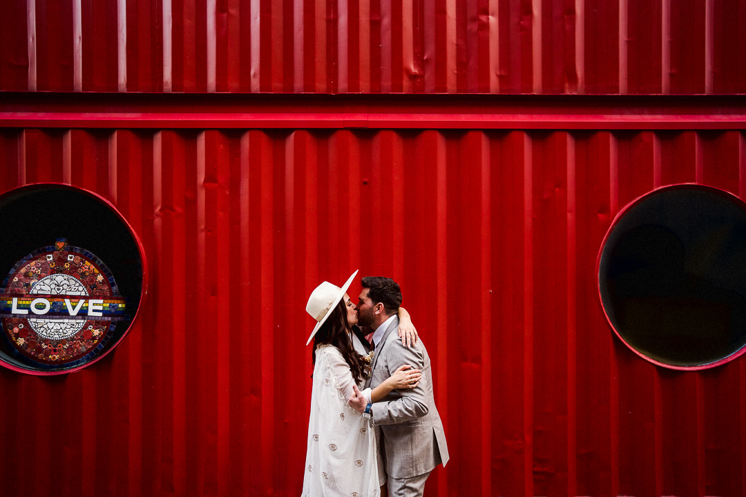 a wedding image shot at trinity buoy wharf in London