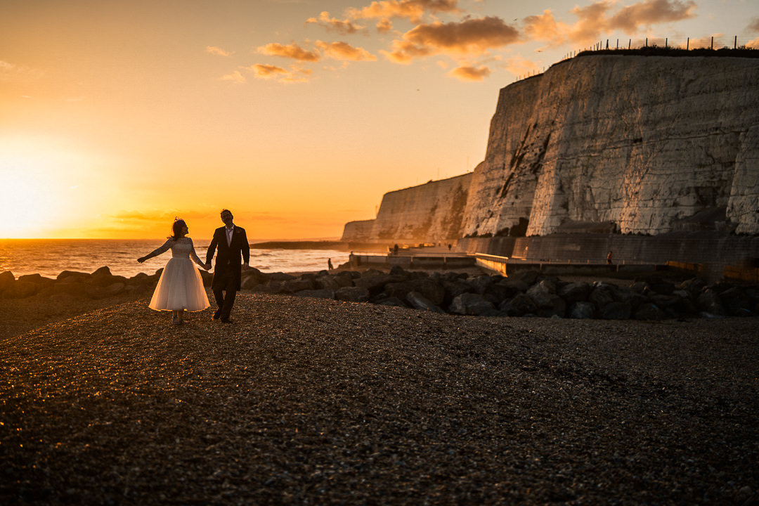 Saltdean Lido sunset portrait