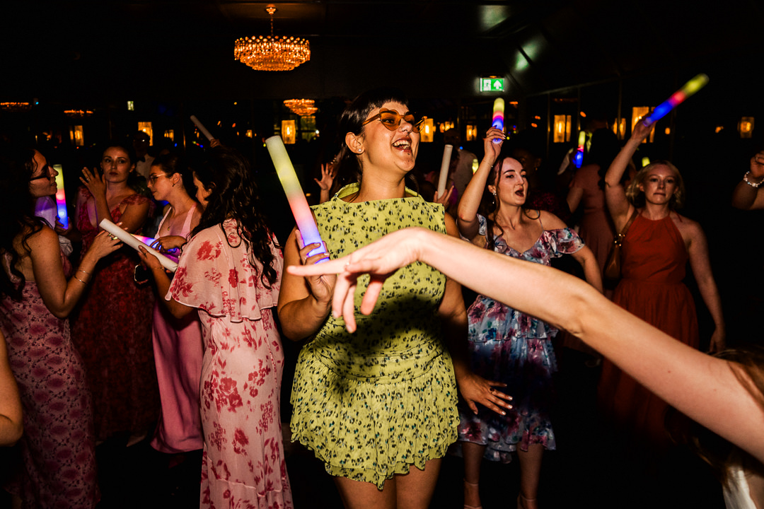 Wedding guests celebrating at Limekiln Sussex wedding venue