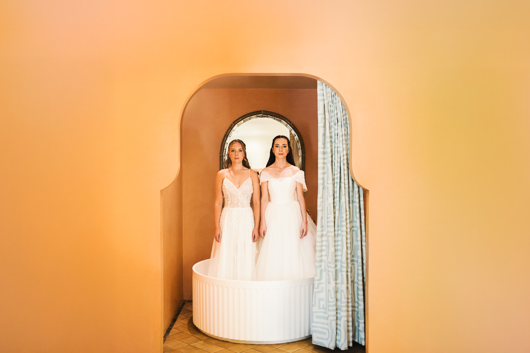 Stylish couple celebrating their wedding at Limekiln Sussex