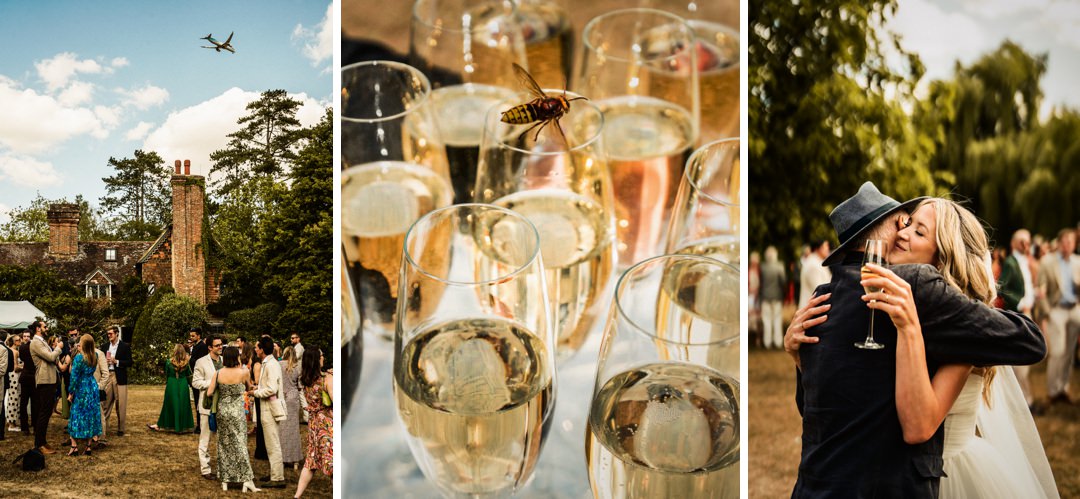 Guests enjoying a summer wedding at Ridge Farm Sussex